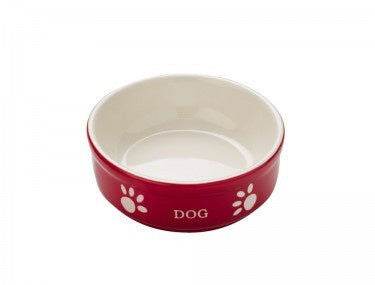 68767 NOBBY Dog ceramic bowl "DOG" Red 13,5 X 13,5 X 5 cm -  - PetsOffice