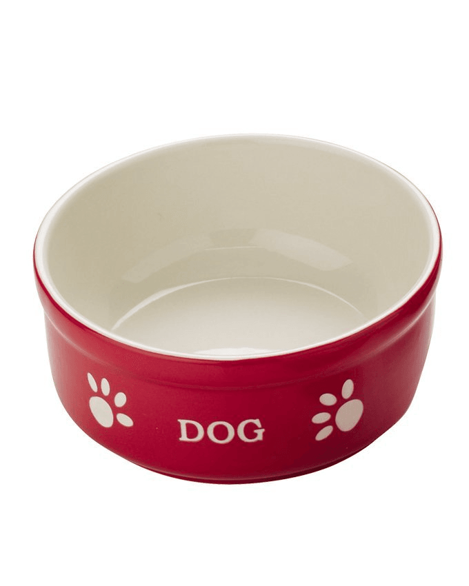 68769 NOBBY Dog ceramic bowl "DOG" Red 15,5 X 15,5 X 6,5 cm -  - PetsOffice