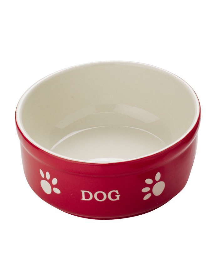 68769 NOBBY Dog ceramic bowl "DOG" Red 15,5 X 15,5 X 6,5 cm -  - PetsOffice