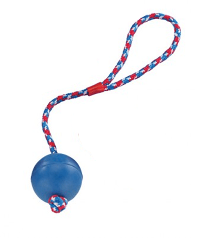 69006 NOBBY Rubber ball with rope / 246 / 6 cm -  - PetsOffice