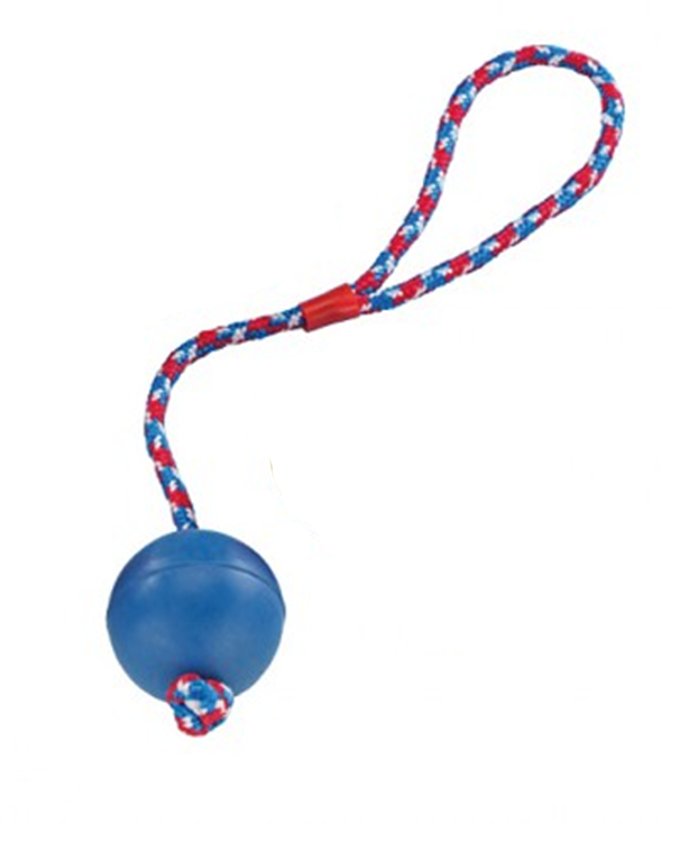 69006 NOBBY Rubber ball with rope / 246 / 6 cm -  - PetsOffice