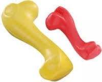 69015 NOBBY Rubber toy bone assorted colours 10 cm -  - PetsOffice