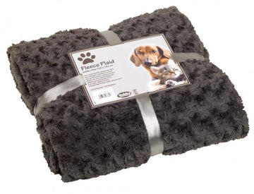 70981-01 NOBBY Fleece Plaid "SUPER SOFT" grey M  l x w: 100 x 150cm