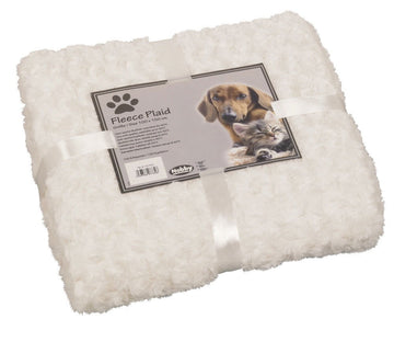 70981-46 NOBBY Fleece Plaid "SUPER SOFT" white-ecru M 100 x 150 cm -  - PetsOffice