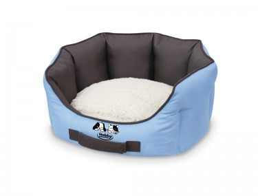71883 NOBBY Comfort bed oval "BASMA" light blue l x w x h: 65 x 57 x 22 cm -  - PetsOffice