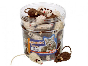 71911 NOBBY Cat sisal mouse brown or beige 7cm -  - PetsOffice
