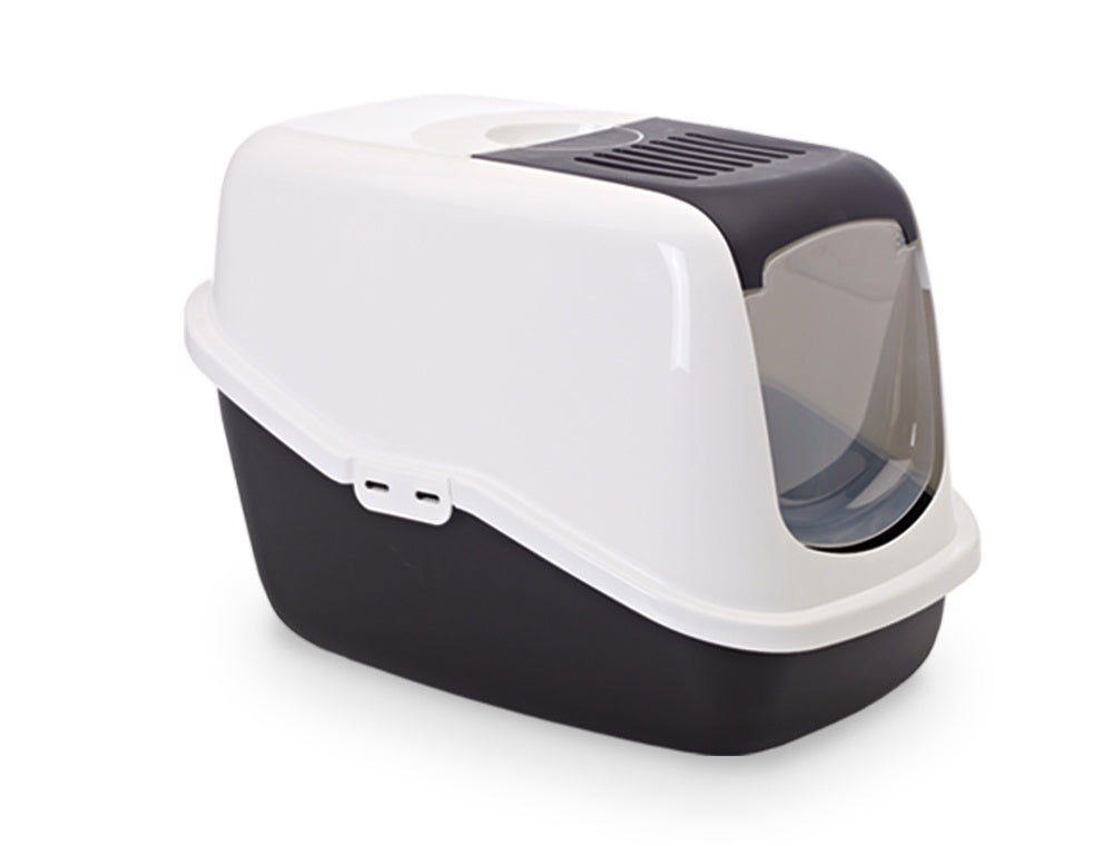 72067 NOBBY Cat Toilet "NESTOR" black / white / 56 x 39 x 38,5 cm -  - PetsOffice