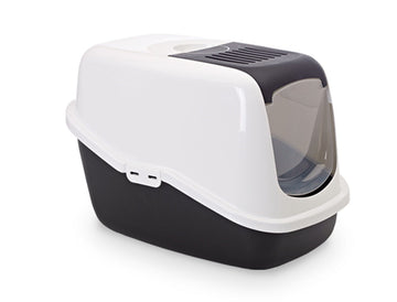 72067 NOBBY Cat Toilet "NESTOR" black / white / 56 x 39 x 38,5 cm -  - PetsOffice