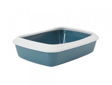 72116 NOBBY Cat toilet with edge  "Iriz" bluestone-white 42 x 30,5 x 10cm -  - PetsOffice