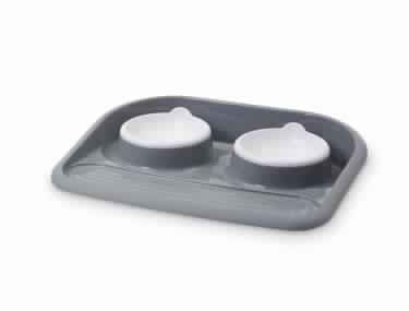 72132 NOBBY Dinner Serving Tray "Butler" grey 2 x 300 ml -  - PetsOffice