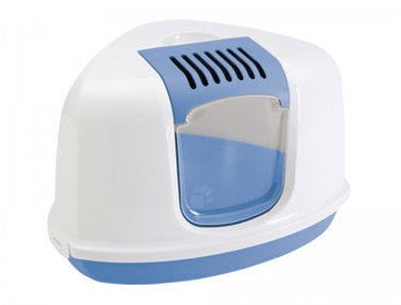 72177 NOBBY Cat Toilet (Litter Box) Blue-White "NESTOR CORNER" -  - PetsOffice
