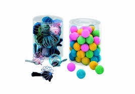 72206 NOBBY Coloured grid ball with fur mouse 24 pieces -  - PetsOffice