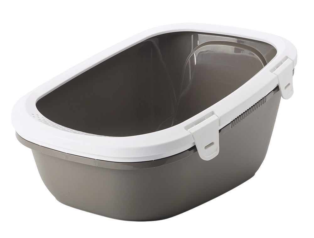72247 NOBBY Cat Toilett "Simba" warmgrey-white / 64 x 46 x 31 cm -  - PetsOffice