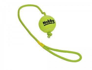 72462 NOBBY Tennisball with throw rope M 6,5 cm; rope 70 cm -  - PetsOffice