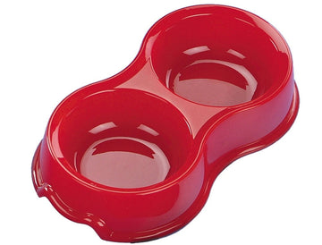 72696-01 Dog Feed and water bowl red 2 x 800 ml -  - PetsOffice