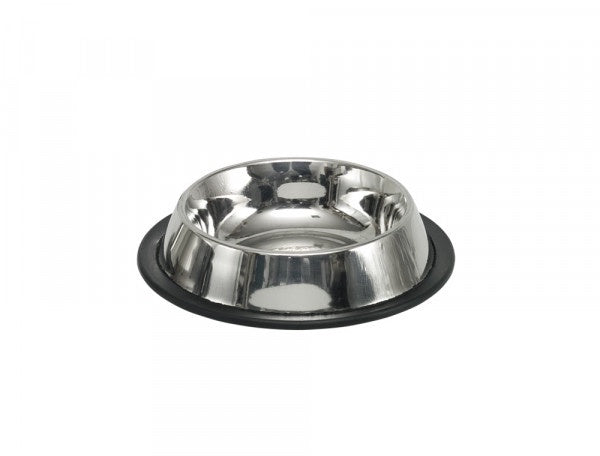 72811 NOBBY Stainless steel bowl, anti slip, flat / 15,5 cm 0,20 ltr -  - PetsOffice