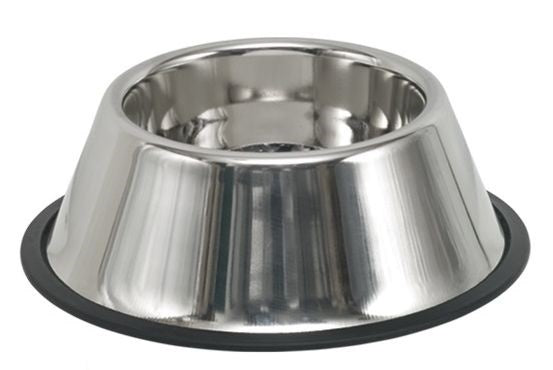 72821 NOBBY Stainless steel long ear bowl, antislip 24,5 cm 0,85 ltr -  - PetsOffice