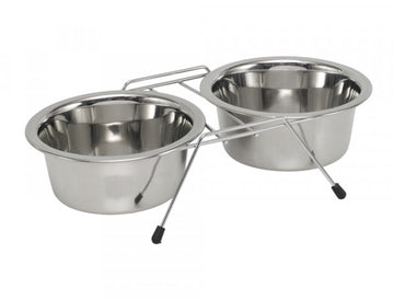 72826 NOBBY Double diner chrome incl. 2 bowls 21cm