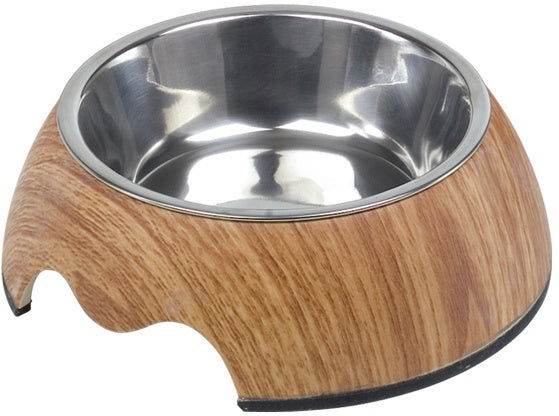 73336 NOBBY Dog Melamine bowl "MIDDLE WOOD" S: 14 x 4,5 cm,160ml -  - PetsOffice