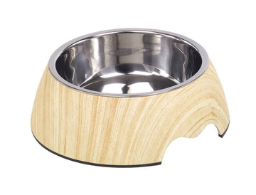 73342 NOBBY Dog Melamine bowl "LIGHT WOOD"  S: 14 x 4,5 cm, 160 ml -  - PetsOffice