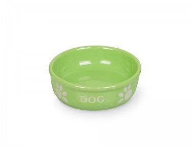 73413 NOBBY Dog ceramic bowl "DOG" light green Ø15,5 X 6,5 cm -  - PetsOffice