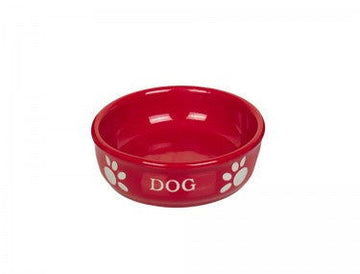 73425 NOBBY Dog ceramic bowl "DOG" red Ø15,5 X 6,5 cm -  - PetsOffice