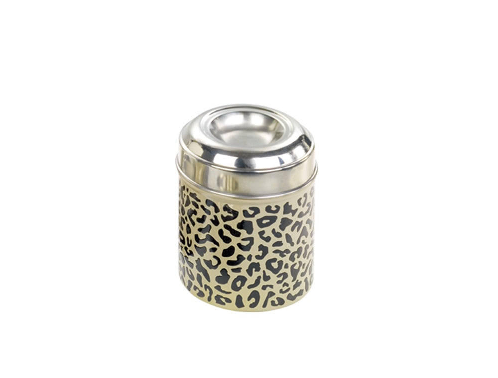 73460 NOBBY Treat Jar stainless steel leopard 13 cm x Ø10,5 cm -  - PetsOffice