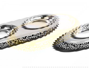 73462 NOBBY leopard Dinner-Box stainless steel -  - PetsOffice
