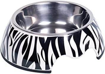73481-08 NOBBY Dog Melamine bowl "NOBLY" zebra S: 14 x 4,5 cm, 160 ml -  - PetsOffice
