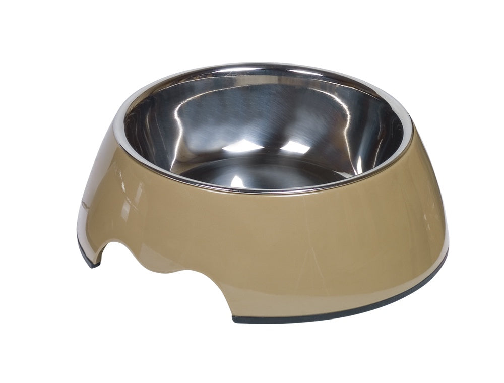 73482-09 NOBBY Dog Melamine bowl "NOBLY" taupe M: 17,5 x 6,5 cm, 350 ml -  - PetsOffice