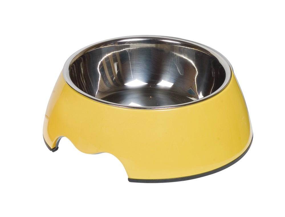 73482-24 NOBBY Dog Melamine bowl "NOBLY" yellow M: 17,5 x 6,5 cm, 350 ml -  - PetsOffice