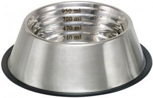 73505 NOBBY Stainless steel bowl CAPACITY, anti slip    0,95 L 25,5 cm -  - PetsOffice