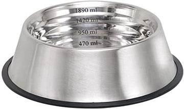 73506 NOBBY Stainless steel bowl CAPACITY, anti slip  1,89 L 29,5 cm -  - PetsOffice