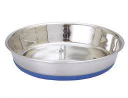 73519 NOBBY Dog Stainless steel bowl SHALLOW, anti slip 0,55 L 16,5 cm -  - PetsOffice