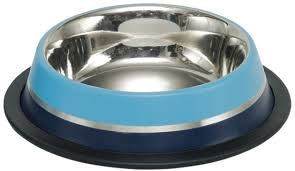 73559 NOBBY Stainless steel bowl TWO TONE, anti slip darkblue/lightblue 0,25 L 15,5 cm -  - PetsOffice