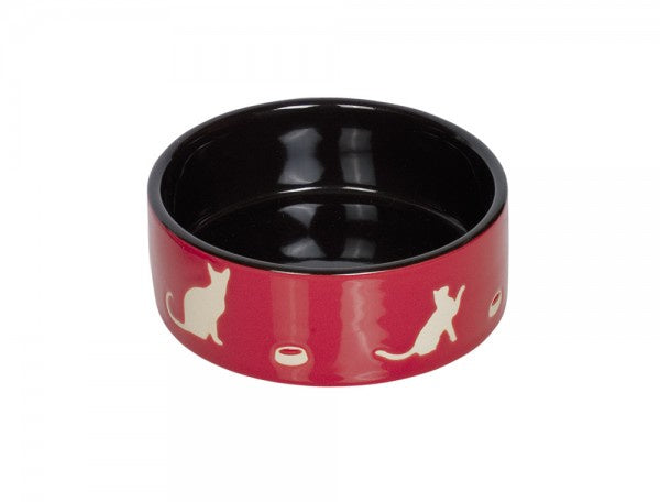 73696 NOBBY Cat ceramic bowl "SHAPE" red/black Ø 12,0 X 4,5 cm -  - PetsOffice