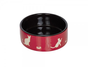 73696 NOBBY Cat ceramic bowl "SHAPE" red/black Ø 12,0 X 4,5 cm -  - PetsOffice