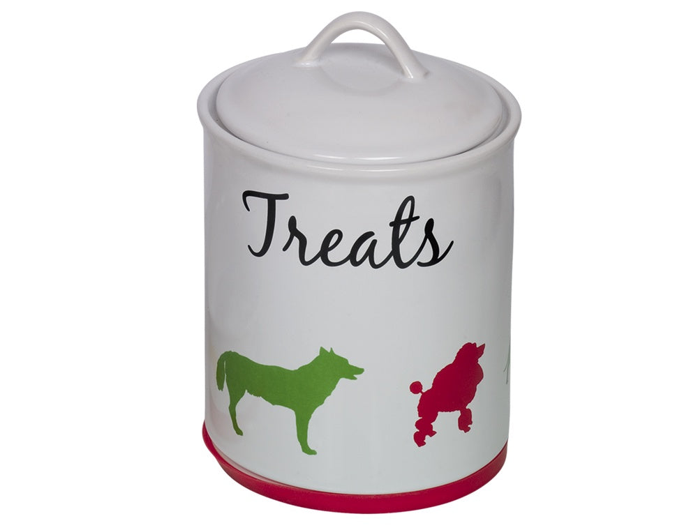 73699 NOBBY Treat jar "FUN" white/colored Ø 15,5 X 21,5 cm -  - PetsOffice