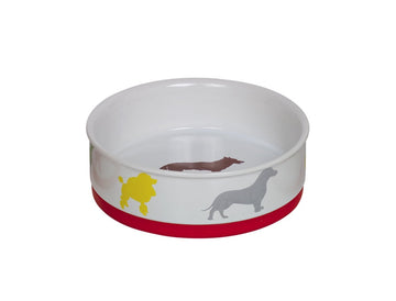 73701 NOBBY Dog ceramic bowl "FUN" white/coloured Ø19,0 X 6,0 cm -  - PetsOffice