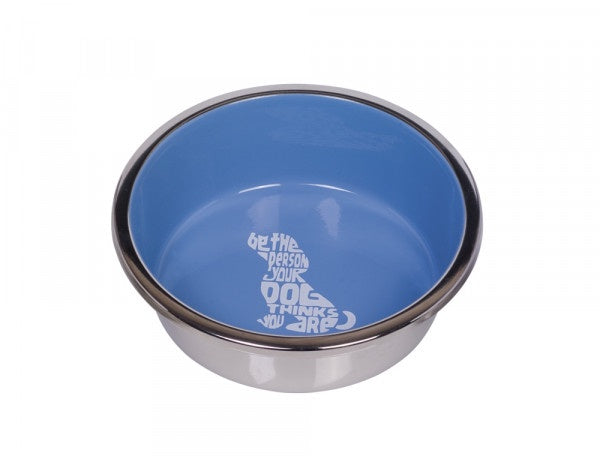 73811 NOBBY Stainless steel bowl "WISE", anti slip light blue 16cm 0,90 ltr