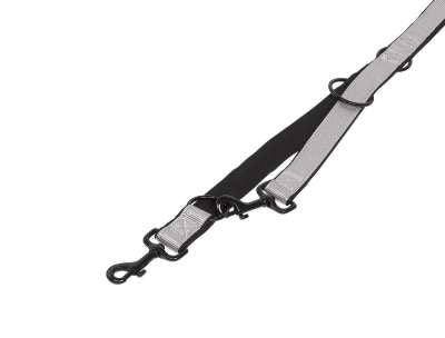 74790-42 NOBBY Training leash "Classic Reflect SOFT" grey/black l: 200 cm; w: 15/20 mm -  - PetsOffice