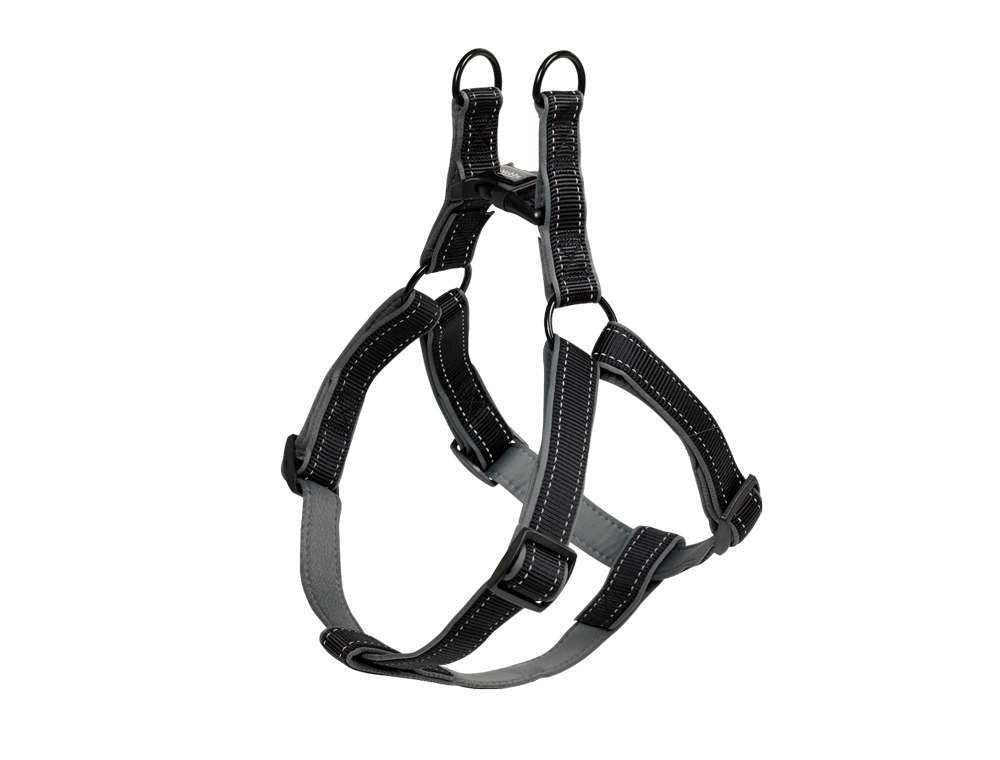74795-42 NOBBY Harness "Classic Reflect SOFT" grey/black chest: 50-72 cm; w: 20/25 mm -  - PetsOffice
