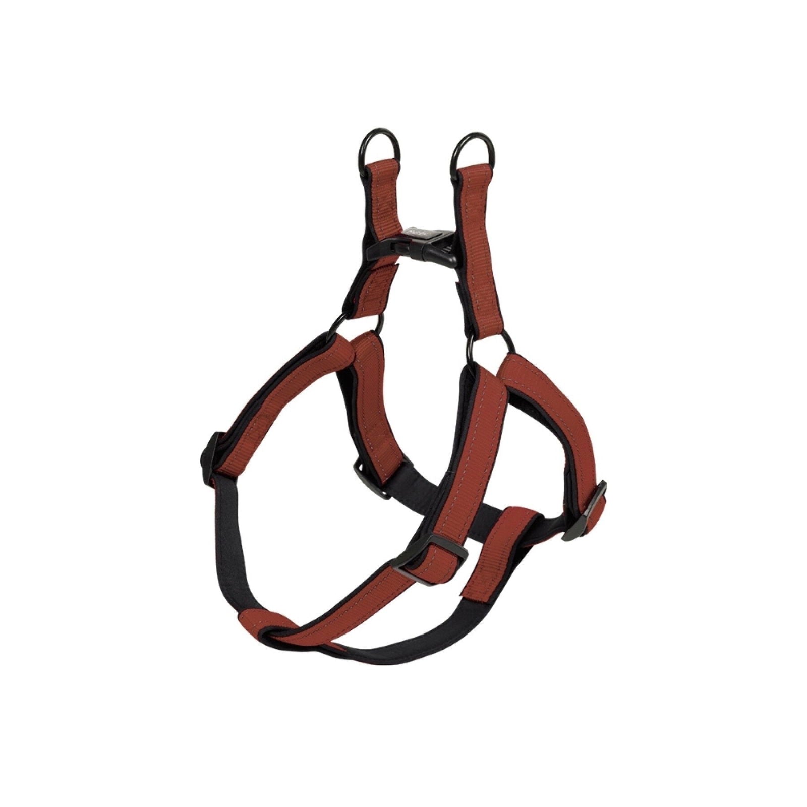 74796-80 NOBBY Harness "Classic Reflect SOFT" terracotta/black chest: 60-86 cm; w: 25/30 mm -  - PetsOffice