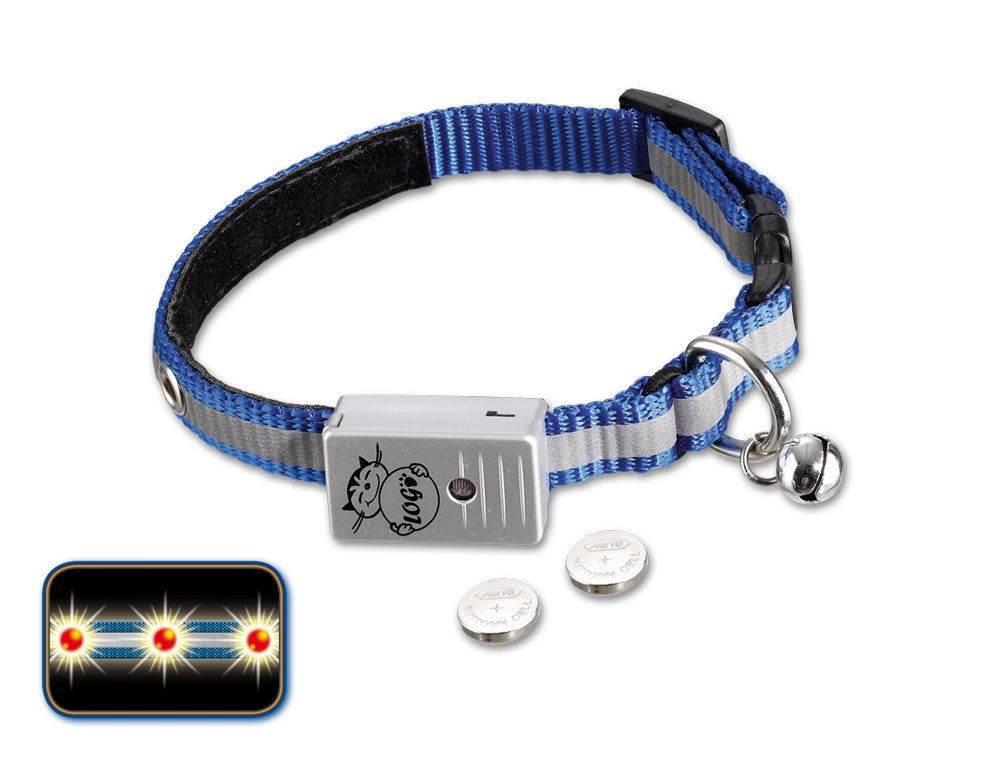 78081 LED cat collar blue 12 mm; 24-26 cm -  - PetsOffice