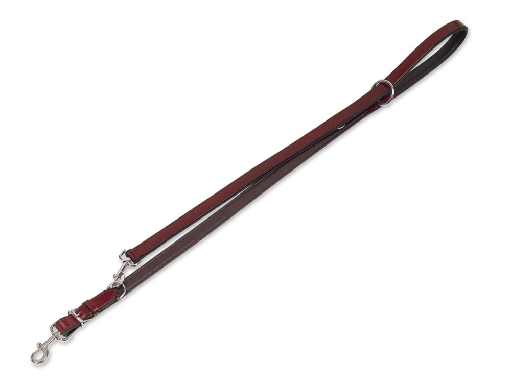 78422-01 NOBBY Leather training leash "CUSTAILO" red-darkred l: 200 cm; w: 22 mm -  - PetsOffice