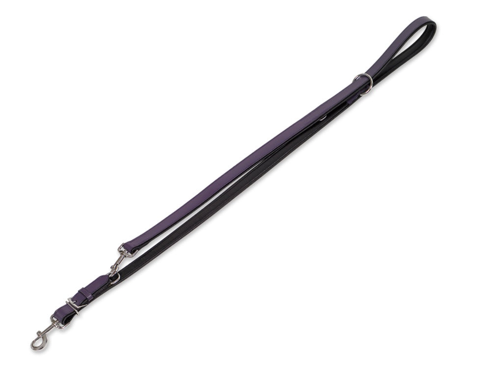 78422-38 NOBBY Leather training leash "CUSTAILO" purple/black L: 200 cm; W: 22 mm -  - PetsOffice