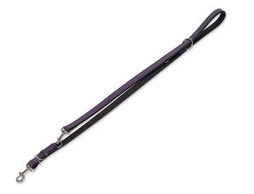 78422-38 NOBBY Leather training leash "CUSTAILO" purple/black L: 200 cm; W: 22 mm -  - PetsOffice