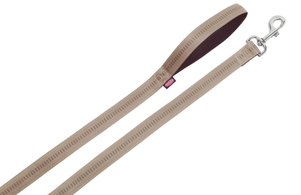 78516-83 NOBBY Leash "Soft Grip" beige-chocolate l: 120 cm; w: 25 mm -  - PetsOffice