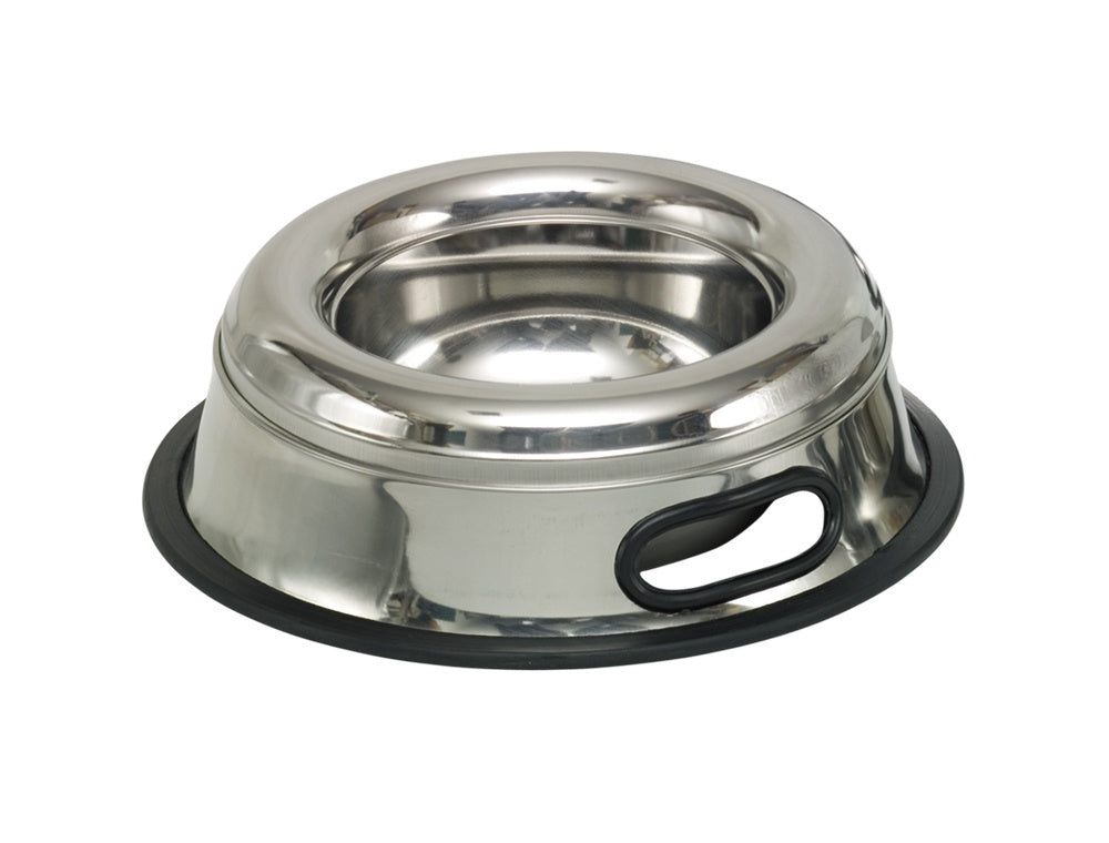 79092 NOBBY Stainless steel bowl SPLASH FREE, anti slip  23,0 cm 0,85 ltr -  - PetsOffice