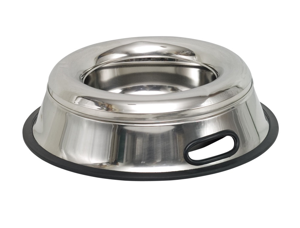 79093 NOBBY Stainless steel bowl SPLASH FREE, anti slip  29,5 cm 1,55 ltr -  - PetsOffice